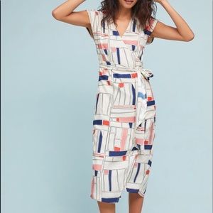 Anthropologie Geometric Wrap-Up Dress